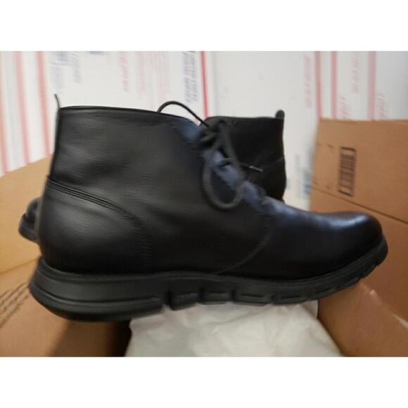 NEW Nine West Boots Men\'s SZ 11 Black Hardey 2 BLACK/BLACK SOLE CHUKKA BOOT #200